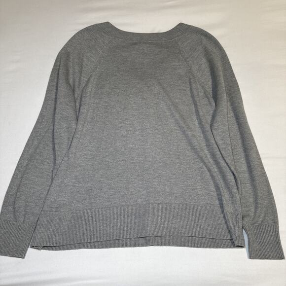Banana Republic Womens Medium Sweater Gray Long Sleeve Modal Blend V Neck EUC - Picture 10 of 12